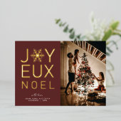 Joyeux Noel Modern en Classy Folie Kaart (Staand Voorkant)