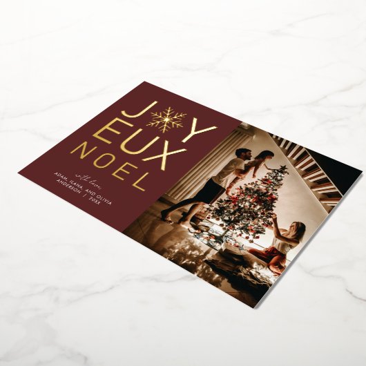 Joyeux Noel Modern en Classy Folie Kaart (Gedraaid)