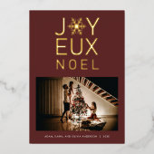 Joyeux Noel Modern en Classy Folie Kaart (Voorkant)