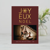 Joyeux Noel Modern en Classy Folie Kaart (Staand Voorkant)