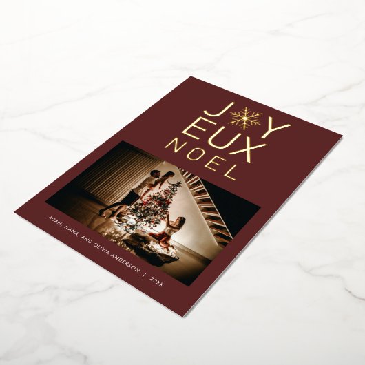 Joyeux Noel Modern en Classy Folie Kaart (Gedraaid)