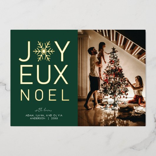 Joyeux Noel Modern en Classy Folie Kaart (Voorkant)