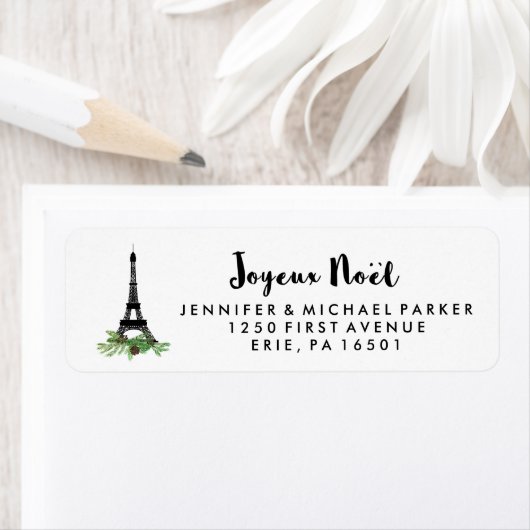 Joyeux Noel Modern Frans Kerstmis Etiket (Insitu)