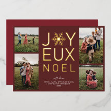 Joyeux Noel Moderne en Klasse Folie Kerstkaart