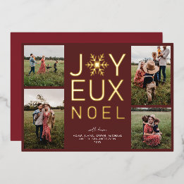 Joyeux Noel Moderne en Klasse Folie Kerstkaart Uitnodiging