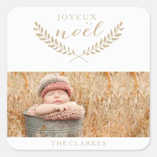 JOYEUX NOEL | MODERNE VAKANTIE FOTO CADEAU LABELS (Voorkant)