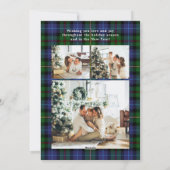 Joyeux Noel Multi Foto Groen Geruite Kerstkaart (Achterkant)