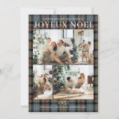 Joyeux Noel Multi Foto Plaid Kerstkaart (Voorkant)