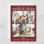Joyeux Noel Multi Foto Rode Kerstkaart (Voorkant)