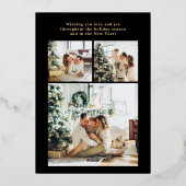 Joyeux Noel Multi Photo Gold Folie Feestdagenkaart (Achterkant)