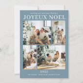Joyeux Noel Multi Photo Holiday Card Feestdagenkaart (Voorkant)