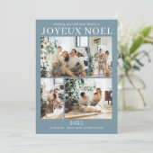 Joyeux Noel Multi Photo Holiday Card Feestdagenkaart (Staand voorkant)
