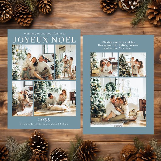 Joyeux Noel Multi Photo Holiday Card Feestdagenkaart