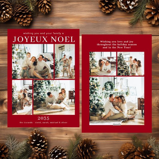 Joyeux Noel Multi Photo Holiday Kaart