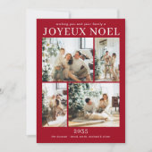 Joyeux Noel Multi Photo Holiday Kaart (Voorkant)