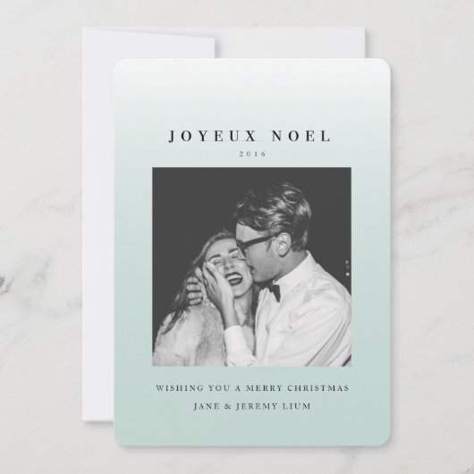 Joyeux Noel Ombre kerstfoto Feestdagenkaart (Voorkant)