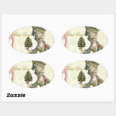Joyeux Noel Ovale Sticker (Vel)
