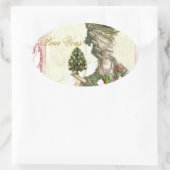 Joyeux Noel Ovale Sticker (Tas)