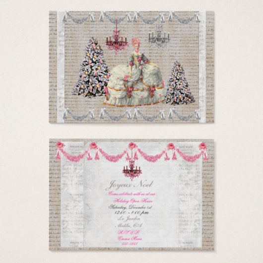 Joyeux Noel Palace de Versailles Marie Antoinette Visitekaartje (Voorkant /achterkant)