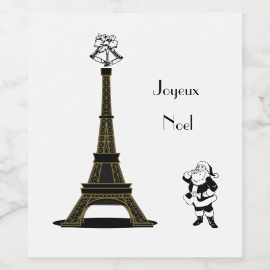 Joyeux Noel Paris Frans kerstfeest Wijn Etiket (Enkel label)