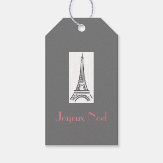 Joyeux Noel Paris Label met kerstcadeaus Cadeaulabel (Voorkant)