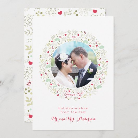 Joyeux Noel Pas getrouwd Kerst Kaart (Voorkant / Achterkant)