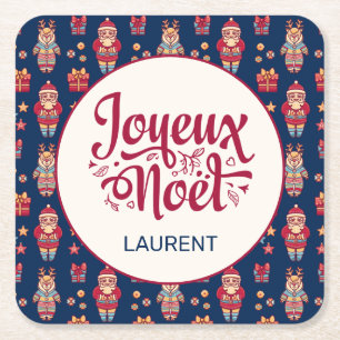 Joyeux Noel Persoonlijk Kartonnen Onderzetters