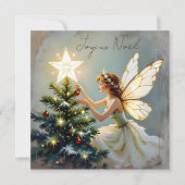 Joyeux Noël | Pretty Fairy Personalized Christmas Feestdagenkaart (Voorkant)