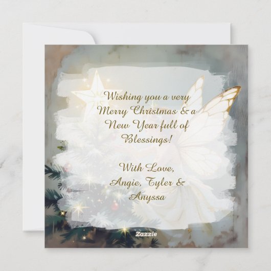 Joyeux Noël | Pretty Fairy Personalized Christmas Feestdagenkaart (Achterkant)