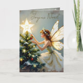 Joyeux Noël | Pretty Fairy Personalized Christmas Kaart (Voorkant)