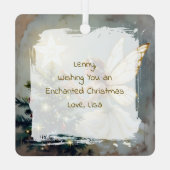 Joyeux Noël | Pretty Fairy Personalized Christmas Metalen Ornament (Achterkant)