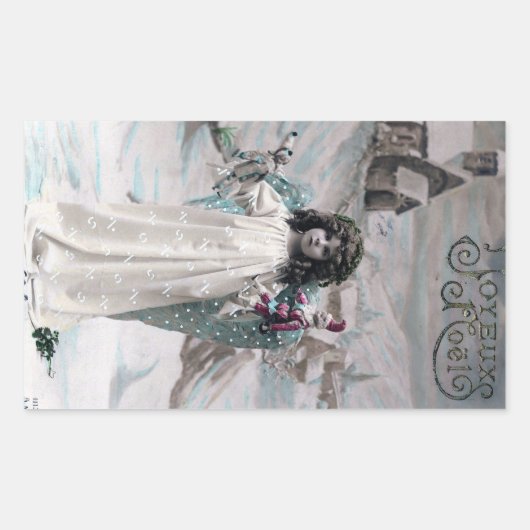 Joyeux Noel Rechthoekige Sticker (Voorkant)