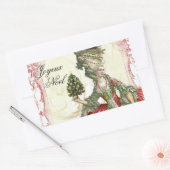 Joyeux Noel Rechthoekige Sticker (Envelop)