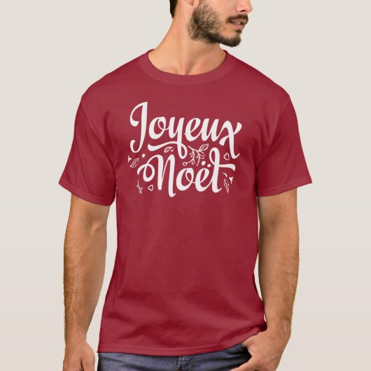 Joyeux Noel Red Franse kerst T-shirt (Voorkant)