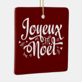 Joyeux Noel Red Keramisch Ornament (Rechts)
