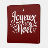 Joyeux Noel Red Keramisch Ornament (Links)