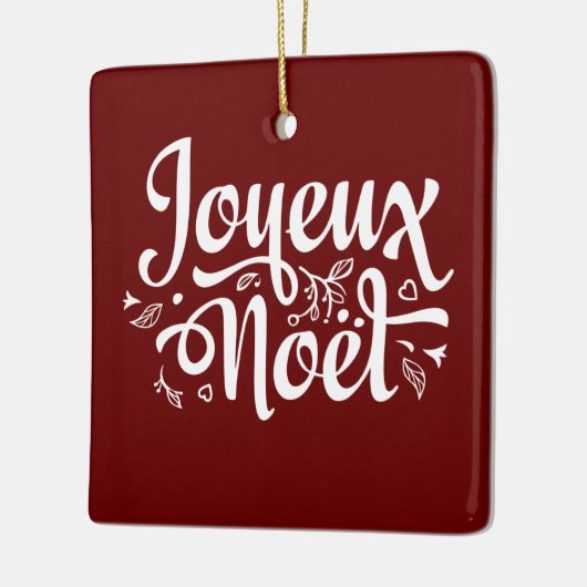 Joyeux Noel Red Keramisch Ornament (Links)