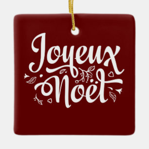 Joyeux Noel Red Keramisch Ornament