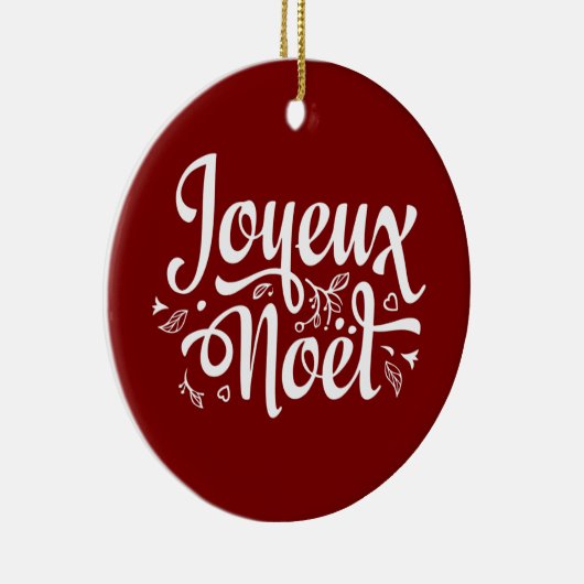 Joyeux Noel Red Keramisch Ornament (Rechts)