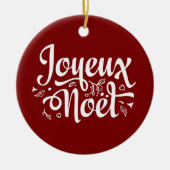 Joyeux Noel Red Keramisch Ornament (Voorkant)