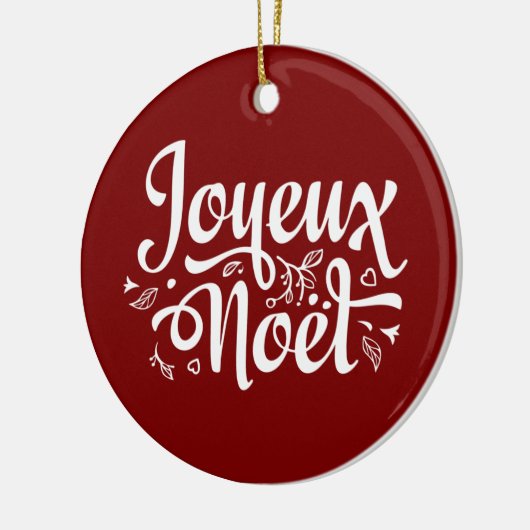 Joyeux Noel Red Keramisch Ornament (Links)