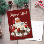 Joyeux Noel Red Kerstmis Vintage Santa Briefkaart