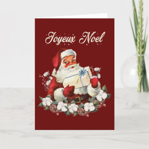 Joyeux Noel Red Kerstmis Vintage Santa Feestdagen Kaart