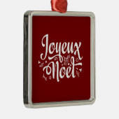Joyeux Noel Red Metalen Ornament (Rechts)