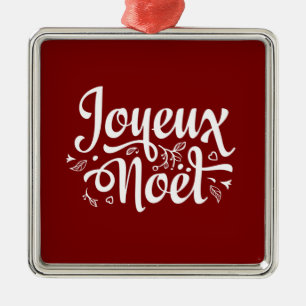 Joyeux Noel Red Metalen Ornament
