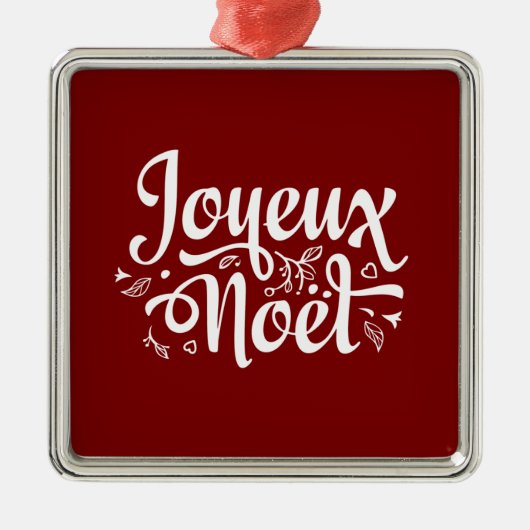 Joyeux Noel Red Metalen Ornament (Voorkant)