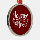 Joyeux Noel Red Metalen Ornament (Rechts)