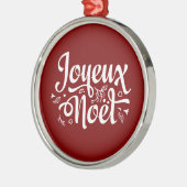 Joyeux Noel Red Metalen Ornament (Links)