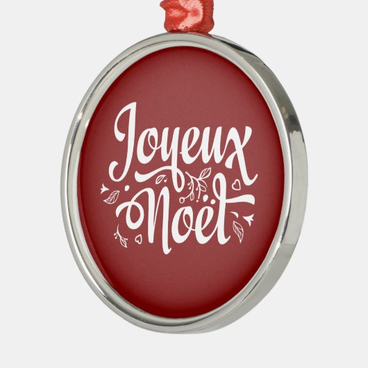 Joyeux Noel Red Metalen Ornament (Links)