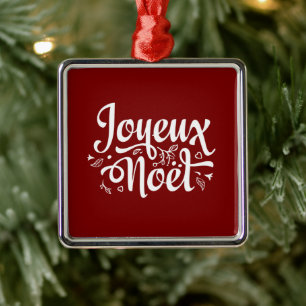 Joyeux Noel Red Metalen Ornament